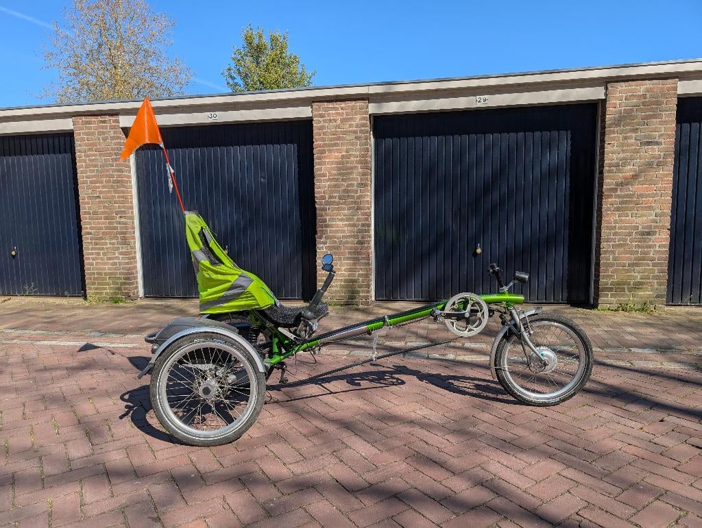 Omgebouwde vanRaam elektrische ligfiets, Fietsen en Brommers, Fietsen | Ligfietsen, Gebruikt, Onderstuur, Schijfrem, Ophalen