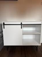 Witte Commode/Kast met Schuifdeur en Lichte Beschadiging, Ophalen, Gebruikt, 100 tot 150 cm, 1 of 2 laden