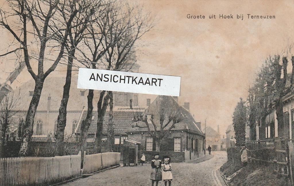 Ansichtkaart Hoek bij Terneuzen, Verzamelen, Ansichtkaarten | Nederland, Verzenden, Voor 1920, Gelopen, Zeeland