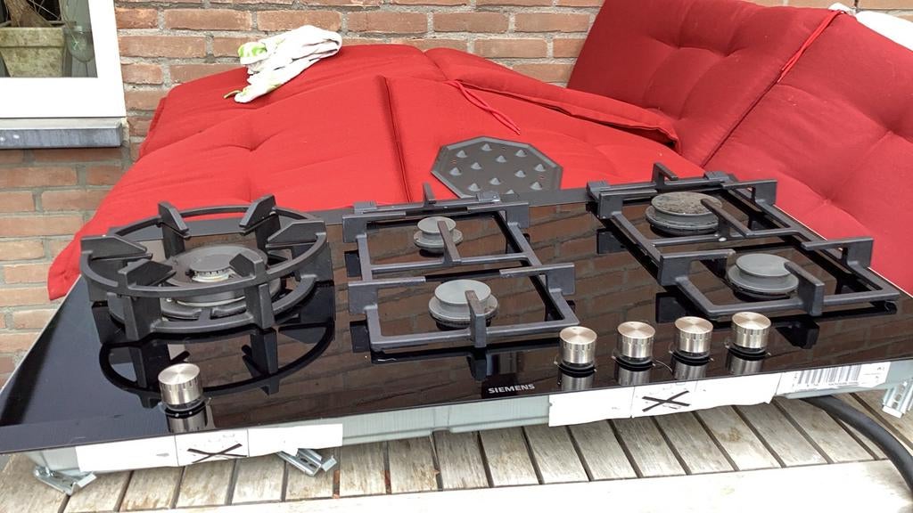 Siemens gas op glas met wokbrander zgan, Ophalen, Zo goed als nieuw, Inbouw, Gas