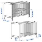 IKEA SMÅGÖRA Babybedje - Wit ledikant met matras, Kinderen en Baby's, Babywiegjes en Ledikanten, Ophalen, Gebruikt, Ledikant