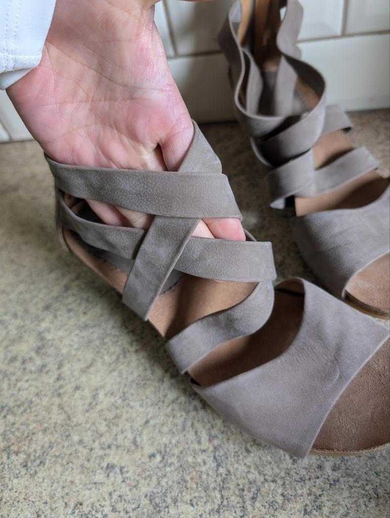 Gabor leren comfort sandalen mt 8/ 42 zgan, Ophalen of Verzenden, Beige, Sandalen of Muiltjes