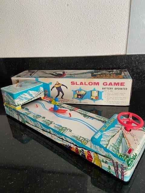Nomura Ski Slaom Game jaren'60 in nieuwstaat met doos, Antiek en Kunst, Antiek | Speelgoed, Ophalen of Verzenden