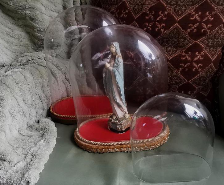 Oude ovale stolp + stolpbord 3 maten zie laatste foto Miekje, Antiek en Kunst, Antiek | Glas en Kristal, Ophalen