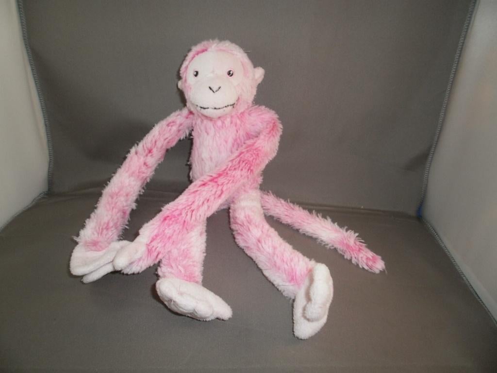 apenheul roze/witte gemêleerde aap 31 cm klittenband handjes, Nieuw, Ophalen of Verzenden, Wasbaar, Middelgroot (20 tot 80 cm)