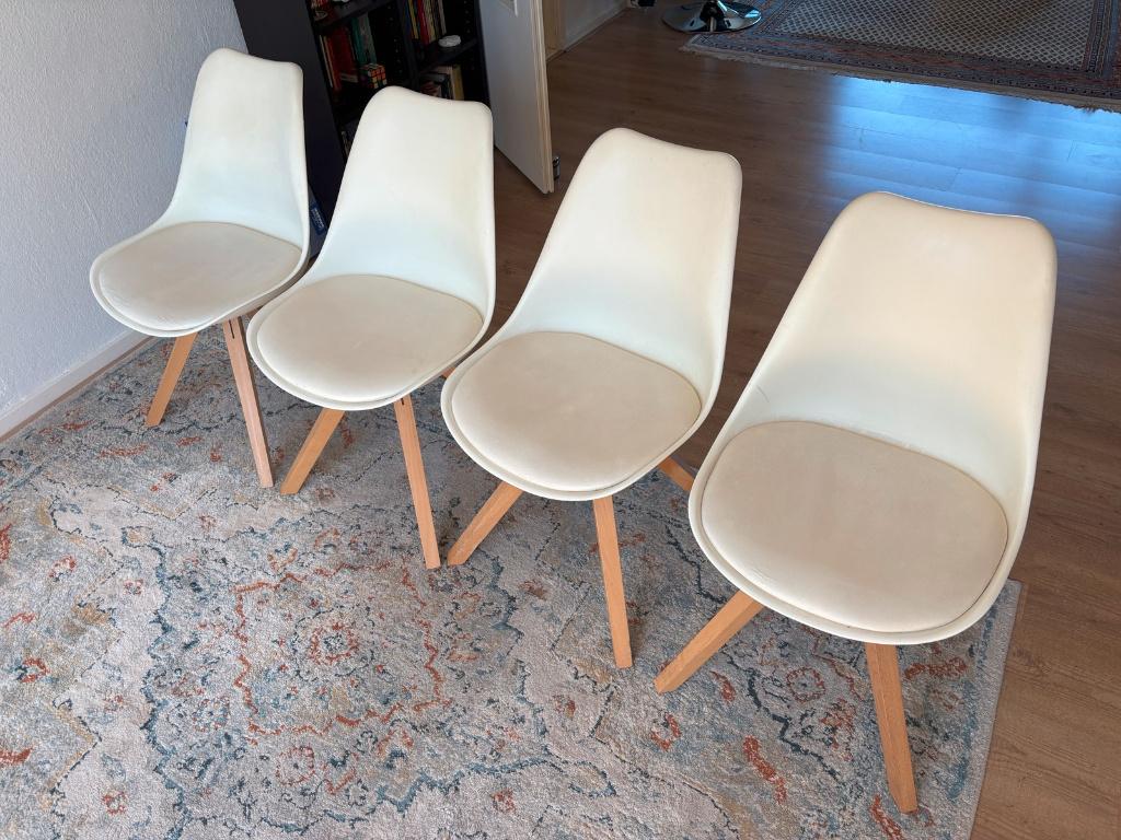 Kuipstoelen woonkamer, Huis en Inrichting, Ophalen, Gebruikt, Wit, Vier