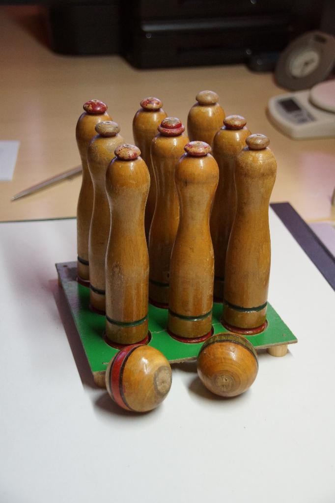 antiek kegelspel met 2 ballen, Ophalen of Verzenden