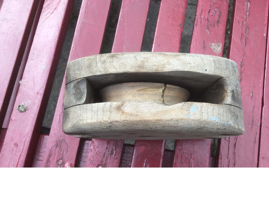 antiek houten hijsblok katrol, Ophalen of Verzenden