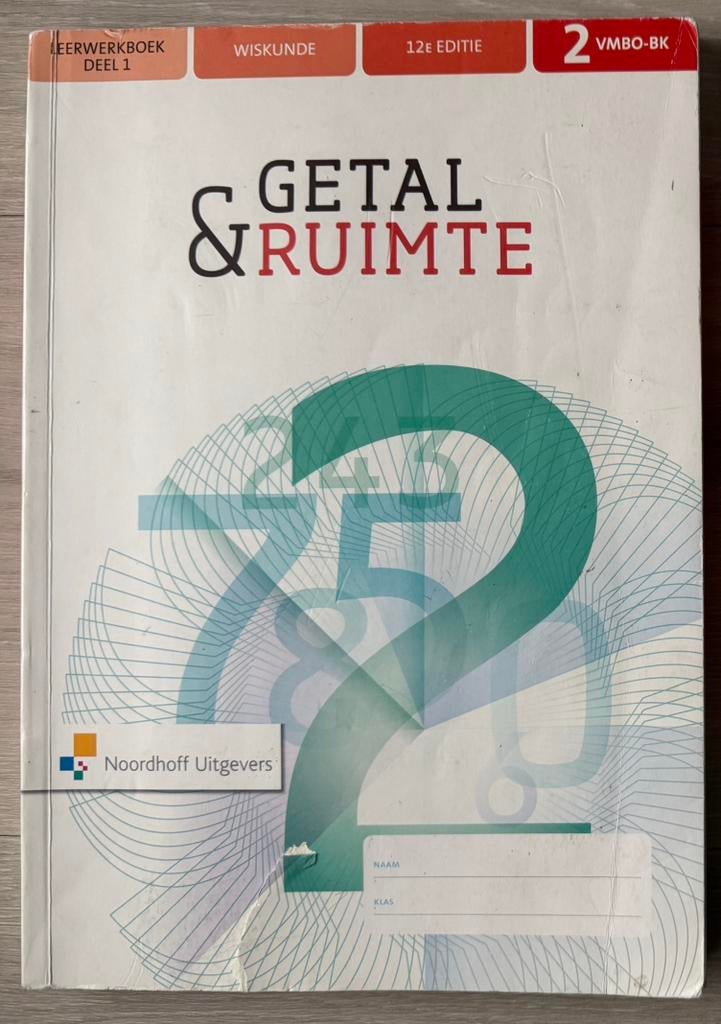 leerwerkboek deel 1/2 Getal & Ruimte Wiskunde VMBO-BK, Boeken, Ophalen of Verzenden