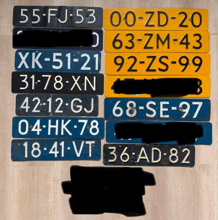 Oude kentekenplaten nummerborden license plates, Verzamelen, Automerken, Motoren en Formule 1, Gebruikt, Auto's, Ophalen