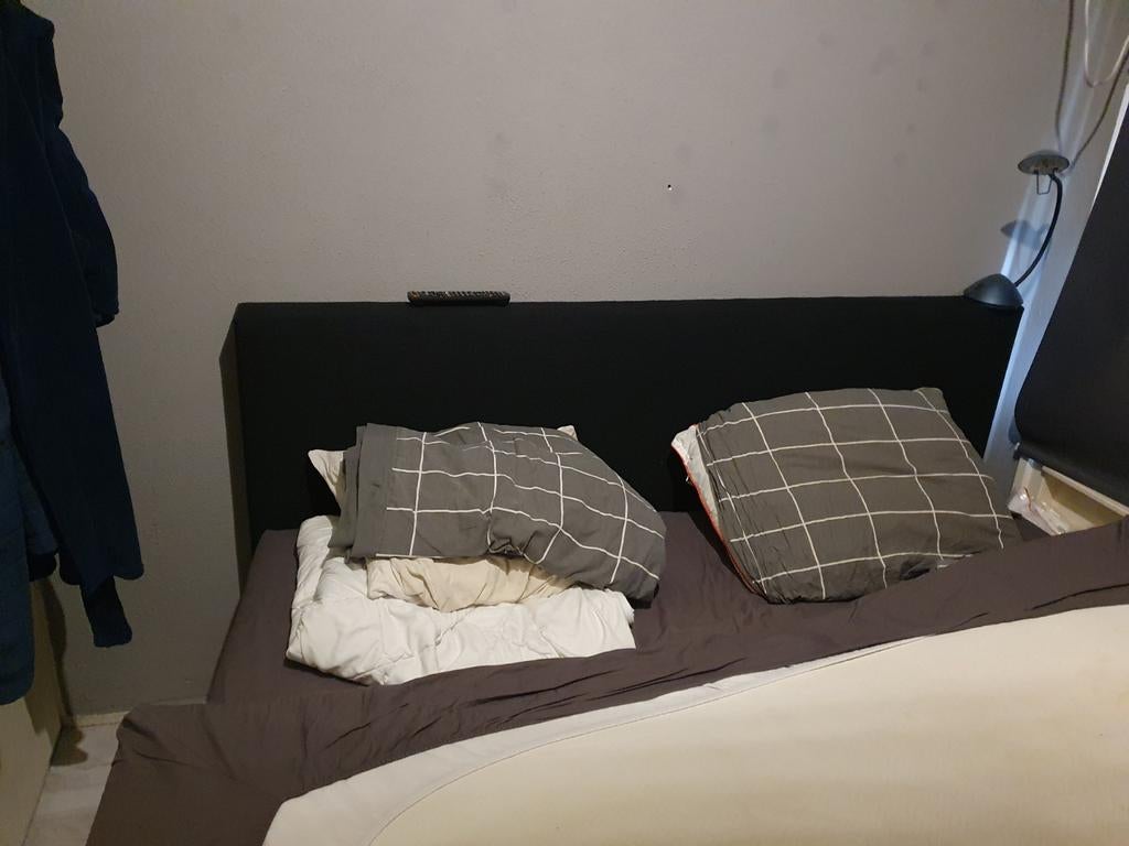 Bed boxspring 1.80x2.00mtr zwart., Ophalen, Tweepersoons, Zwart