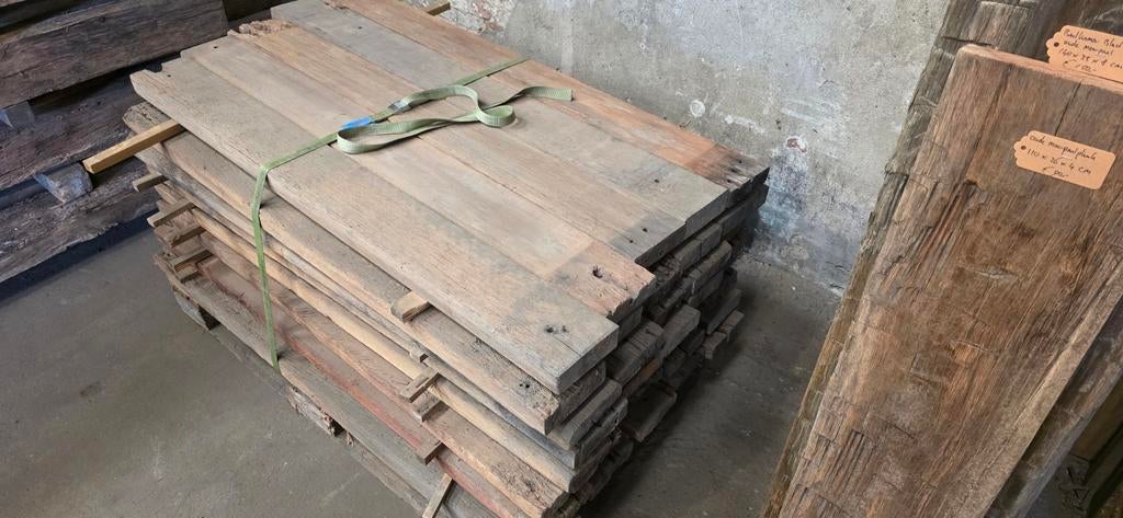 Partij oude planken harthout, Gebruikt, Minder dan 25 mm, Eiken, Ophalen of Verzenden