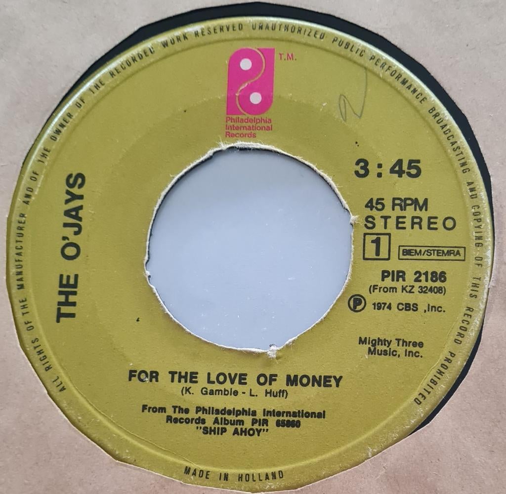THE O'JAYS - FOR THE LOVE OF MONEY, Cd's en Dvd's, Vinyl Singles, Ophalen of Verzenden, Gebruikt
