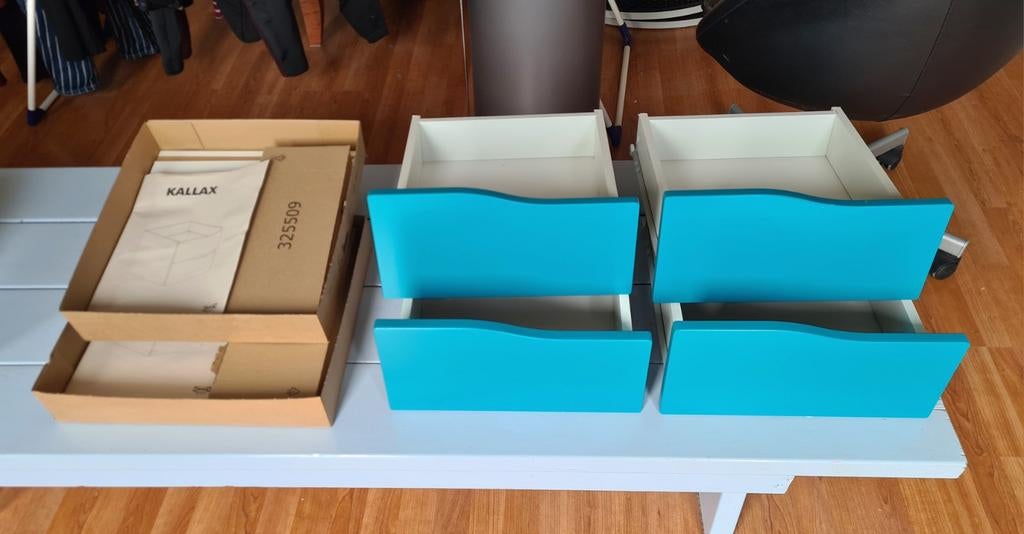 2 x Kallax inzet met 4 lades, Ophalen, 25 tot 50 cm, Minder dan 50 cm, Minder dan 100 cm