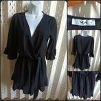 Zwarte jumpsuit van MM met V-hals en strik shorts M, Maat 38/40 (M), Zwart, MM, Ophalen of Verzenden