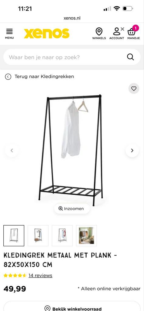 zwart kledingrek, Ophalen, Gebruikt