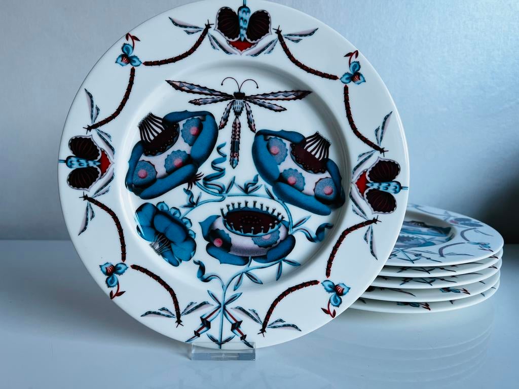 Iittala Korento Ontbijtbord Blauw Libelle Haapaniemi Ø22,5, Nieuw, Ophalen of Verzenden, Bord(en), Overige stijlen