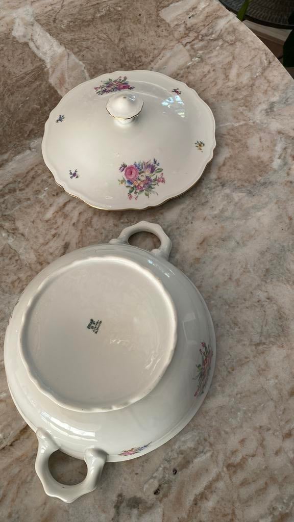 Vintage pors. ser. schaal deksel – EPIAG (Tsjechoslowakije, Antiek en Kunst, Antiek | Schalen, Ophalen of Verzenden