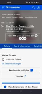 Tickets Alex Warren Düsseldorf 4 april. Little Orphan live., Tickets en Kaartjes, Twee personen