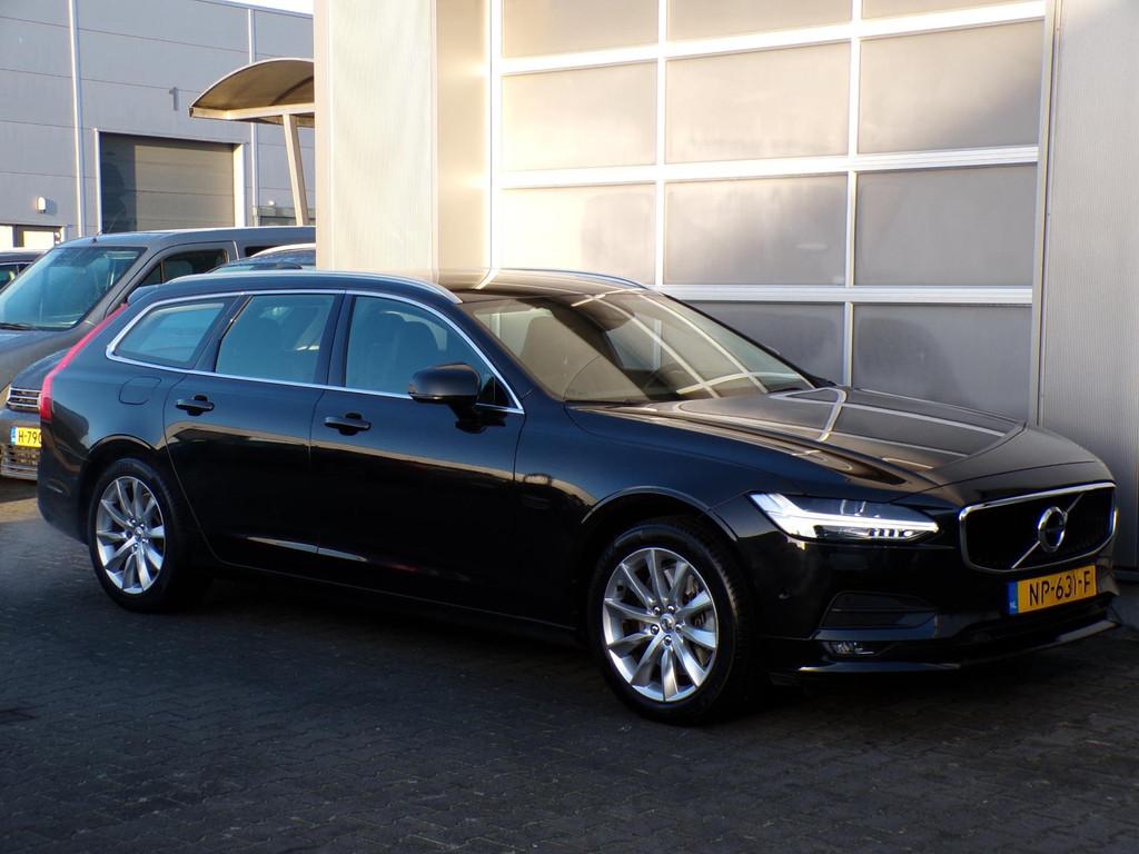 Volvo V90 2.0 T5 Momentum|ACC|Memory|Leder|Virtual|PDC|LED, Auto's, 1969 cc, Zwart, 93 €/maand, Onderhoudsboekje