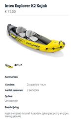 Intex K2 Kajak, Watersport en Boten, Kano's, Ophalen, Zo goed als nieuw, Twee personen, Kajak