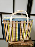 9803: Vintage striped cooler bag - Retro picnic bag, Ophalen of Verzenden, Koelelement