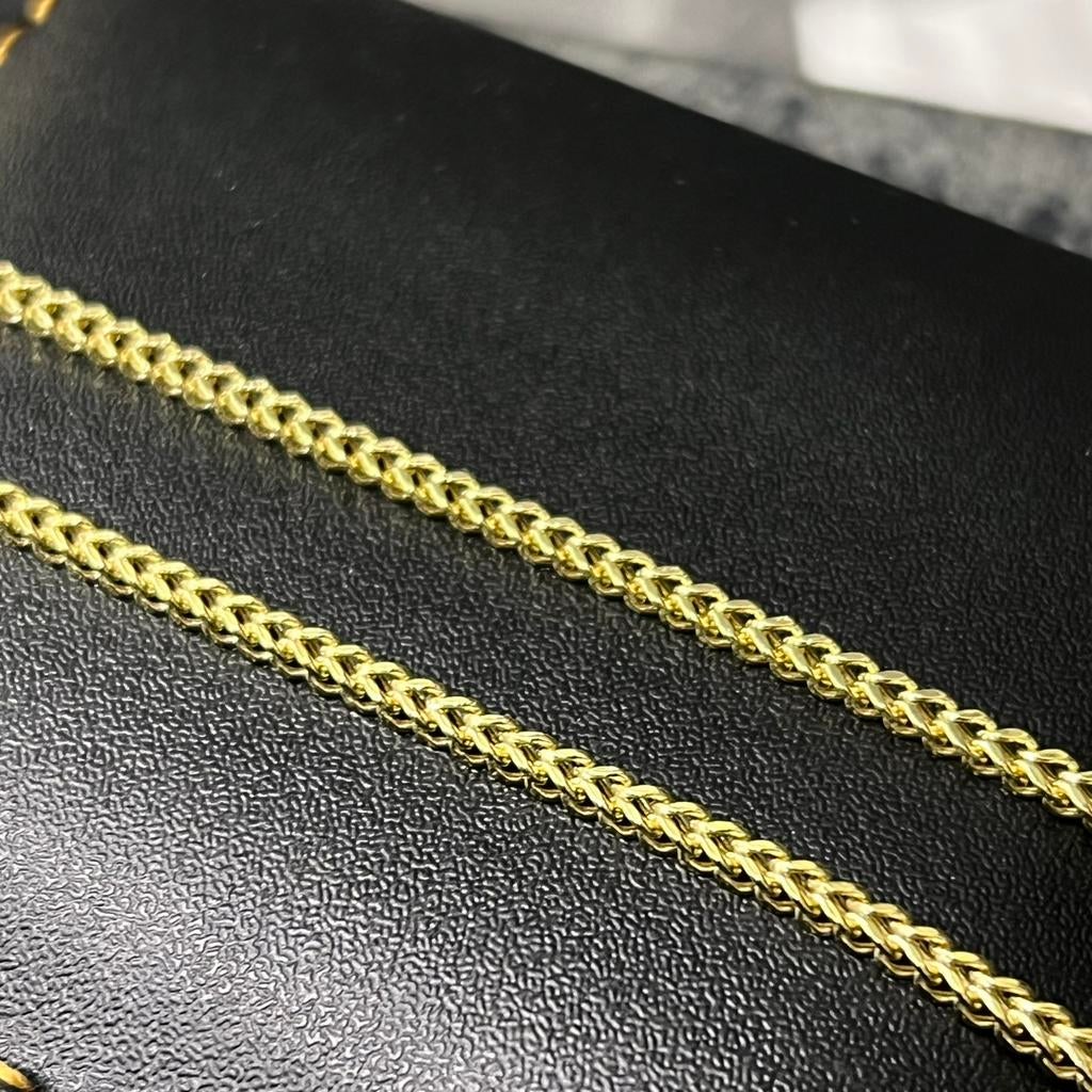 14 karaat gouden ketting vossenstaart schakel italy, Ophalen of Verzenden, Zo goed als nieuw, Goud