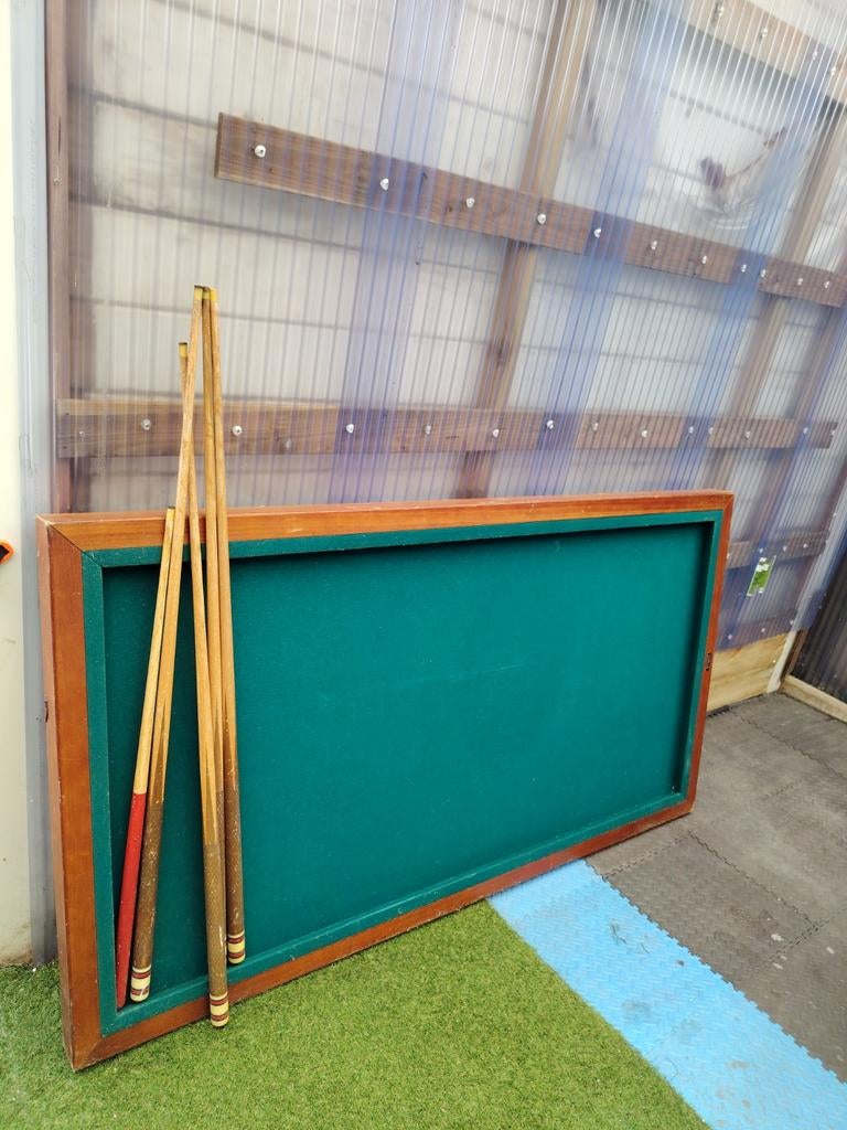 Biljarttafelblad met 4 keuen, Sport en Fitness, Biljarten en Poolen, Ophalen, Gebruikt, Pooltafel