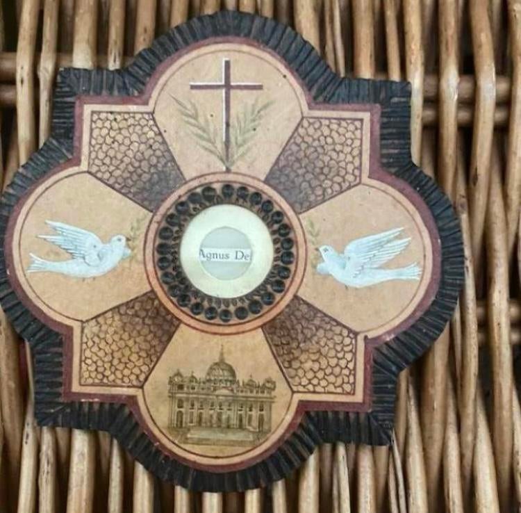 Antieke mooie wandhanger…, Antiek en Kunst, Antiek | Religie, Ophalen of Verzenden