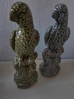 Set van 2 keramische papegaaien - Groen en Grijs, Ophalen