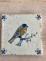 Antieke tegel vogel mus mees, Antiek en Kunst, Ophalen of Verzenden