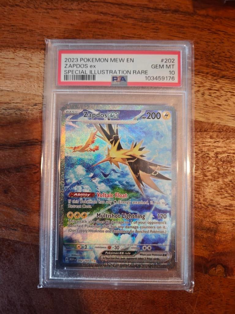 Zapdos ex 202 Special Illustration Rare PSA 10, Ophalen of Verzenden, Nieuw, Losse kaart, Foil