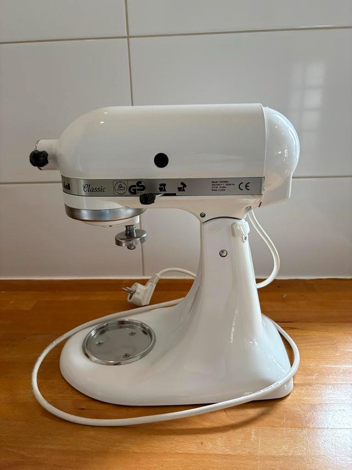 KitchenAid Classic Keukenmachine Wit (5KSM45), Witgoed en Apparatuur, Keukenmixers, Gebruikt, 2 tot 3 liter, 3 snelheden of meer