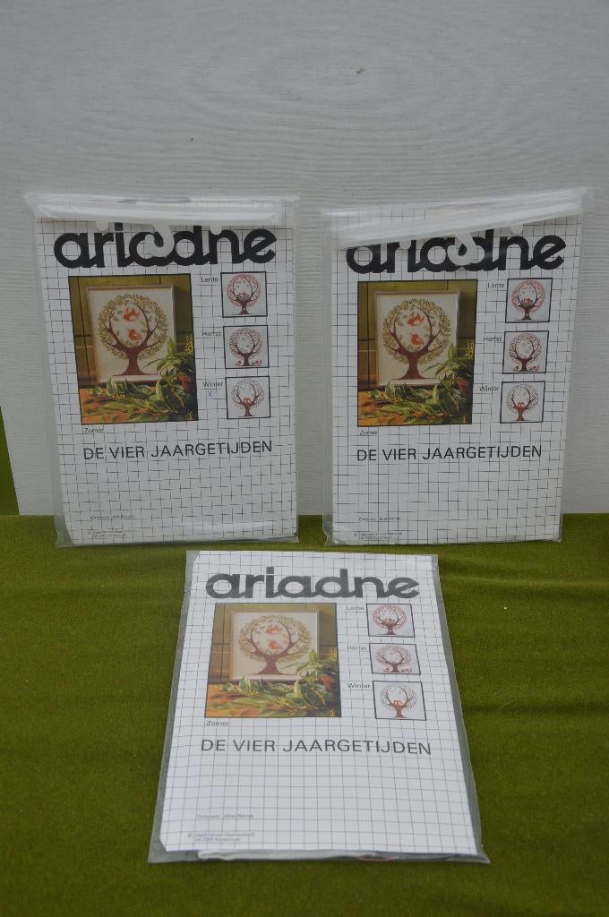 3 Vintage borduurpakketten van Ariadne, Deens ontwerp van de, Ophalen of Verzenden, Nieuw, Handborduren, Borduurpakket