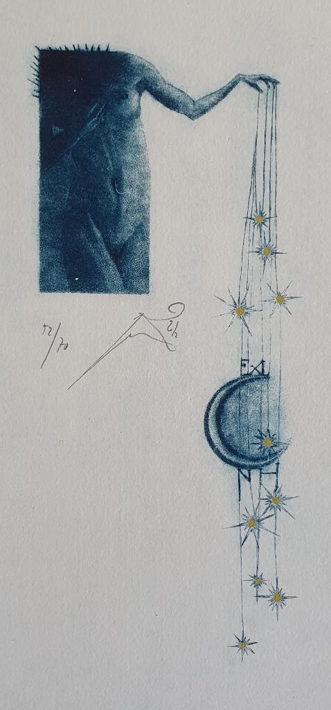 Exlibris / Ex libris Jan Cernos, Playing Moon, Antiek en Kunst, Kunst | Etsen en Gravures, Verzenden