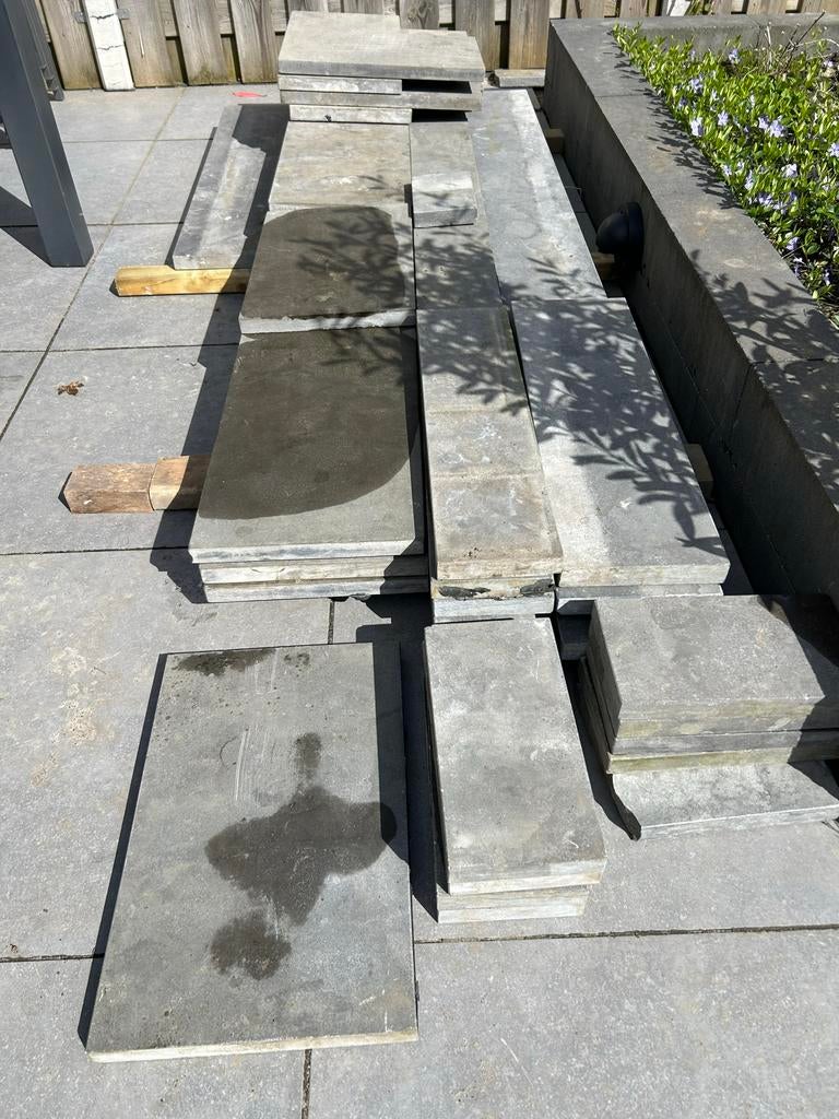 Partij Chinees hardsteen voor vijverrand en bestrating, Tuin en Terras, Tegels en Klinkers, Ophalen, Gebruikt, Overige typen, Natuursteen