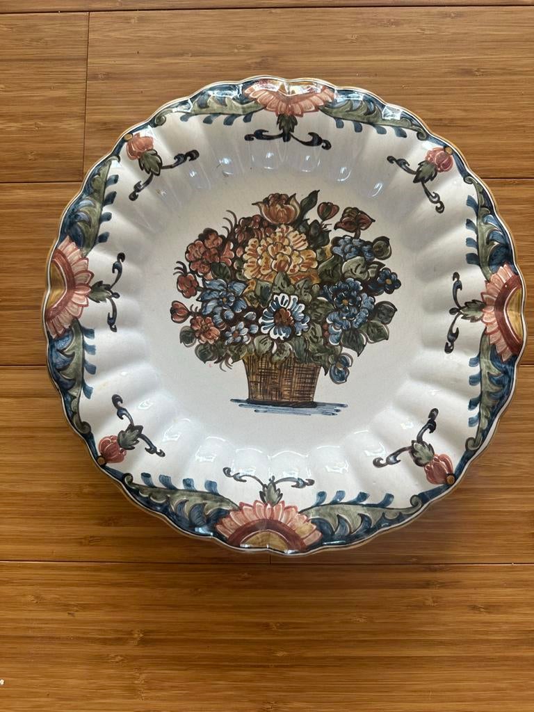 Makkum faience S.D. Schaal Tichelaar Bloemenmand Decoratie, Ophalen of Verzenden