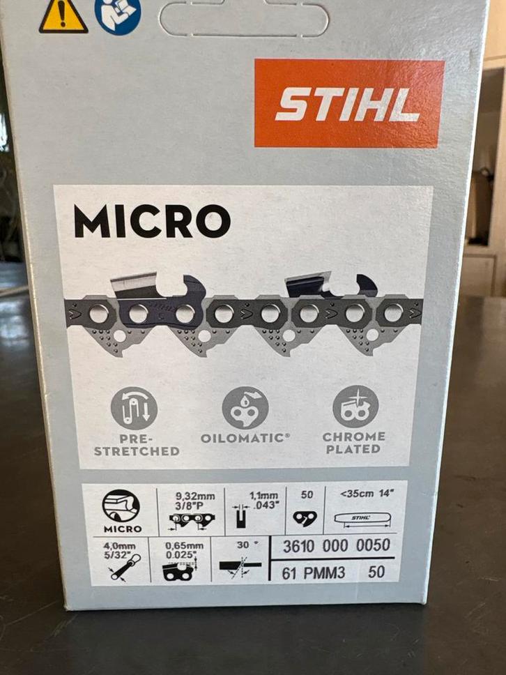 Stihl Micro Ketting voor Kettingzaag - Nieuw, Doe-het-zelf en Verbouw, Gereedschap | Zaagmachines, Nieuw, Kettingzaag, Ophalen of Verzenden
