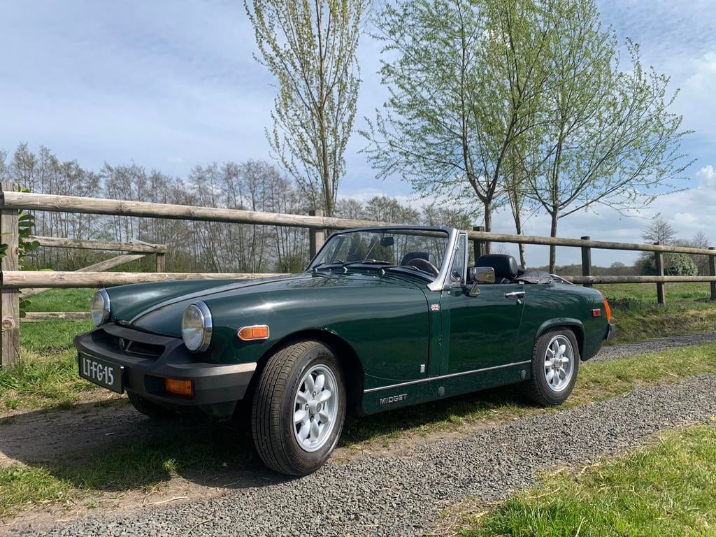MG Midget 1.5 1976 Groen, Auto's, MG, Achterwielaandrijving, 4 cilinders, Cabriolet, Handgeschakeld