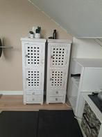 Unieke massieve houten nachtkastjes uit Bali, Gebruikt, Minder dan 45 cm, Ophalen of Verzenden, 70 cm of meer