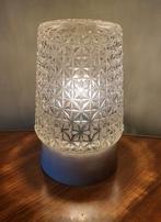 Vintage plafondlamp helder glas cilinder - Facetglas, Ophalen of Verzenden, Gebruikt, Glas, Vintage, retro, space age