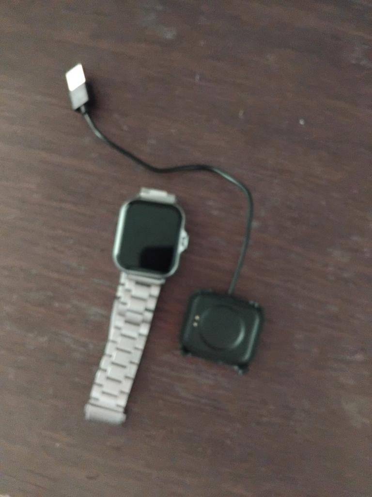 Smartwatch met muziek, belfunctie en notificaties, Ophalen, Gebruikt, Zilver