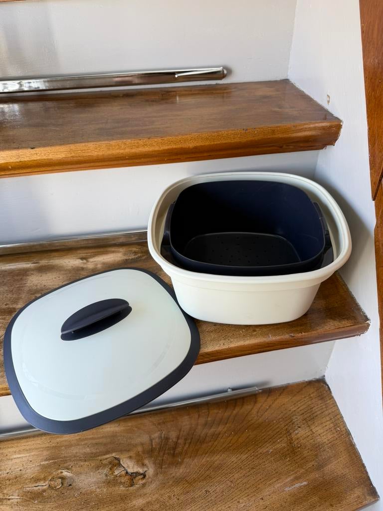 Tupperware Thermo-Duo serveerschaal 3L, Huis en Inrichting, Keuken | Tupperware, Ophalen of Verzenden, Zo goed als nieuw, Blauw