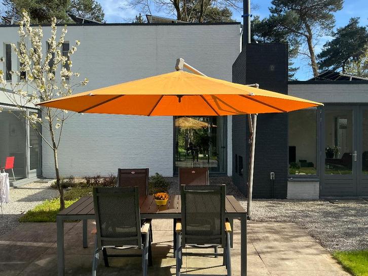 Glatz Zweefparasol Sombrano S+ easy 400cm stofklasse 12+, Tuin en Terras, Parasols, Zo goed als nieuw, Zweefparasol, 3 tot 4 meter