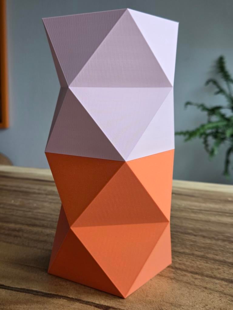 Geometrische vaas roze en oranje, Ophalen of Verzenden