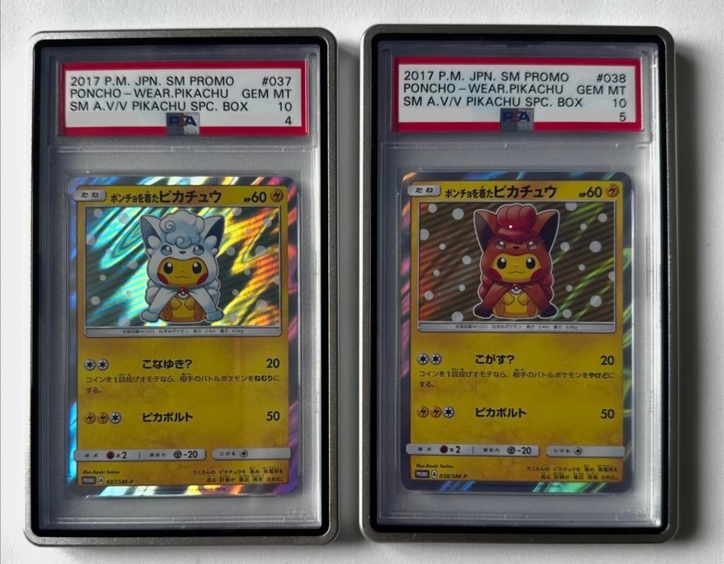 Pokémon - Vulpix Poncho Wearing Pikachu (PSA10) SEQUENTIAL!, Ophalen, Nieuw, Meerdere kaarten, Foil
