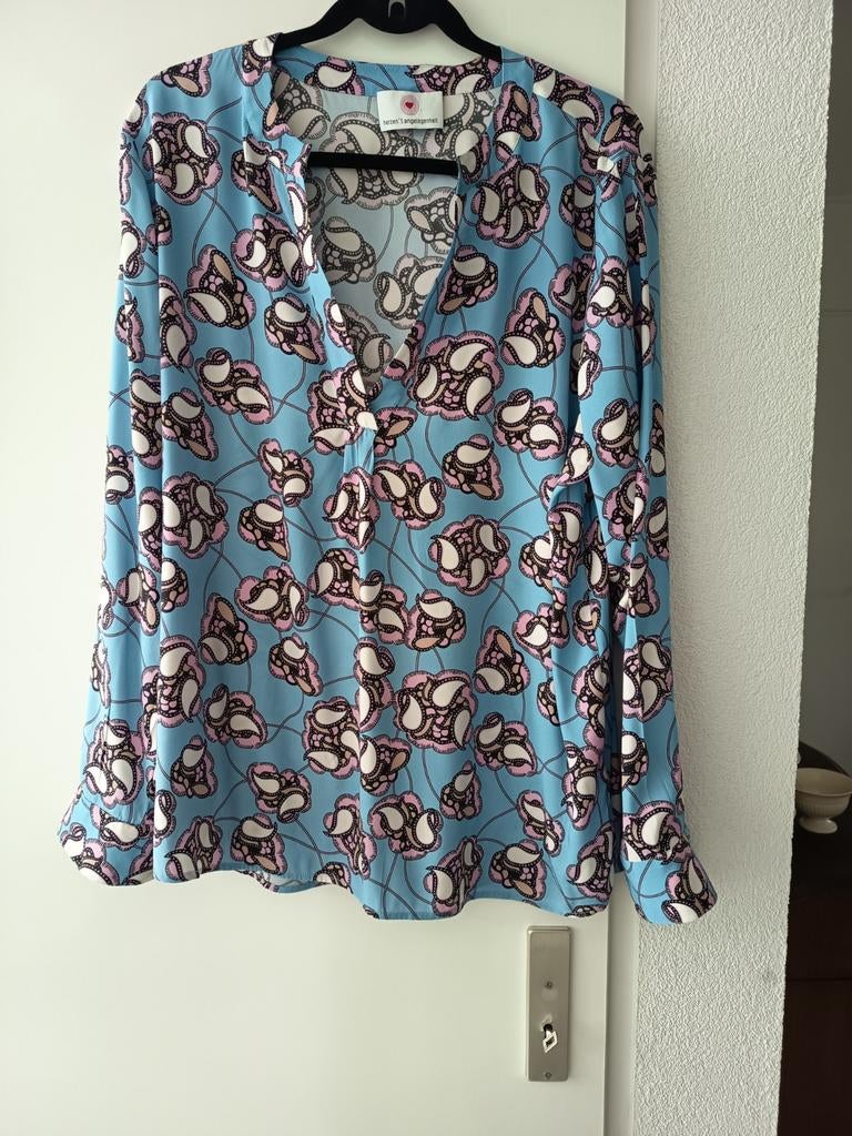 Herzen angelegenheit blouse . Zijde, Blauw, Maat 42/44 (L), Zo goed als nieuw, Herzen Angelegenheit