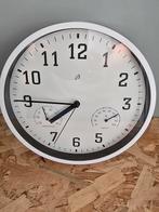Klok wit, zwarte cijfers en wijzers, Ophalen of Verzenden, Gebruikt, Analoog, Wandklok