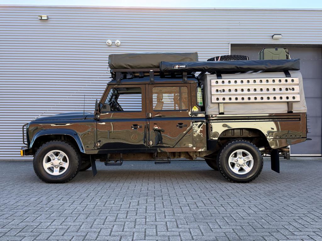 Land Rover Defender 2.4 TD 130" S Crew Cab I Daktent I Airco, Auto's, Stof, Gebruikt, Zwart, 4 cilinders