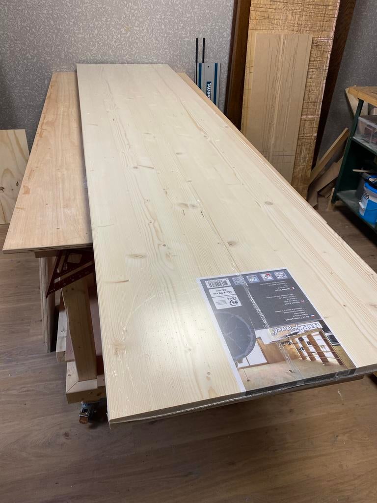 Vuren timmerpaneel nieuw in verpakking, Doe-het-zelf en Verbouw, Ophalen, Minder dan 25 mm, Zo goed als nieuw, Plank